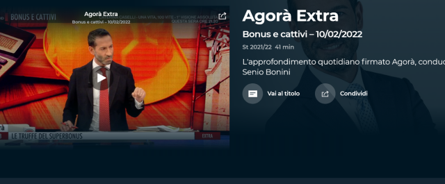 Screenshot 2022-02-14 at 10-46-25 Agorà Extra 2021 22 - Bonus e cattivi – 10 02 2022 - Video - RaiPlay