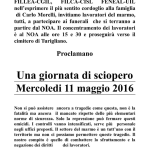 comunicato sciopero lapidei 11 maggio