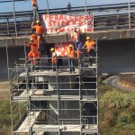 PROTESTA OPERAI PONTEGGI